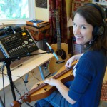 Mary recording the dulcimer Mary Amato recording the dulcimer